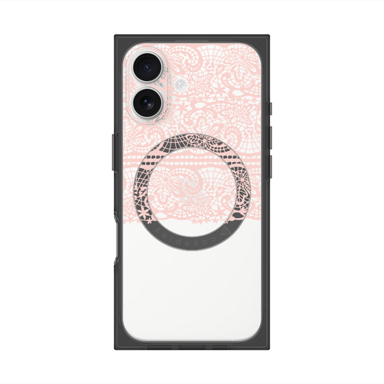 プレミアムスクエアケース with MagSafe［ LANVIN en Bleu - Lace - Pink ］