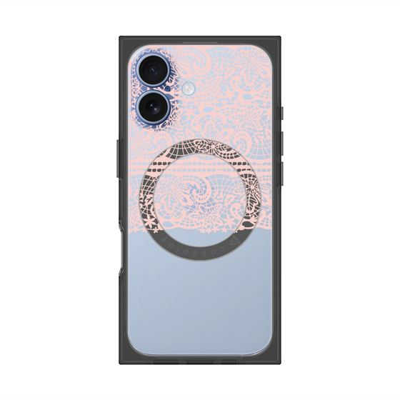 プレミアムスクエアケース with MagSafe［ LANVIN en Bleu - Lace - Pink ］