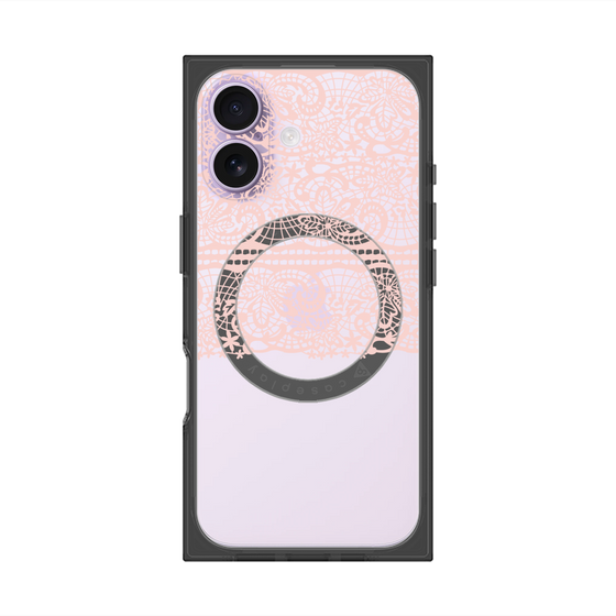 プレミアムスクエアケース with MagSafe［ LANVIN en Bleu - Lace - Pink ］