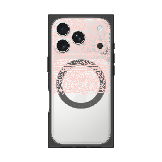 プレミアムスクエアケース with MagSafe［ LANVIN en Bleu - Lace - Pink ］