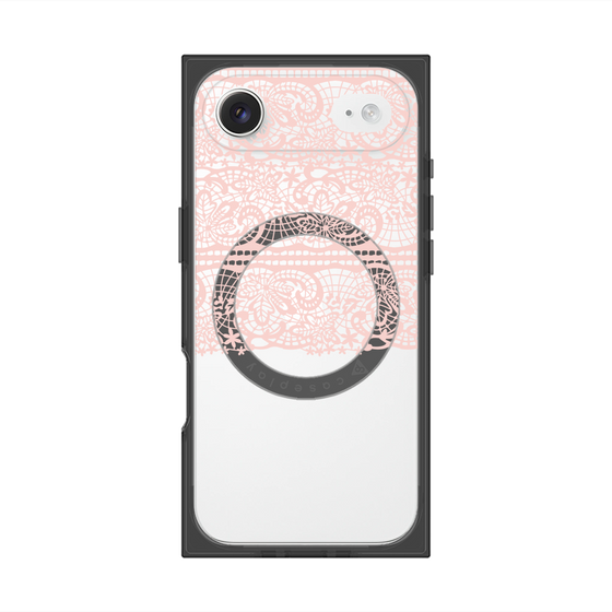 プレミアムスクエアケース with MagSafe［ LANVIN en Bleu - Lace - Pink ］