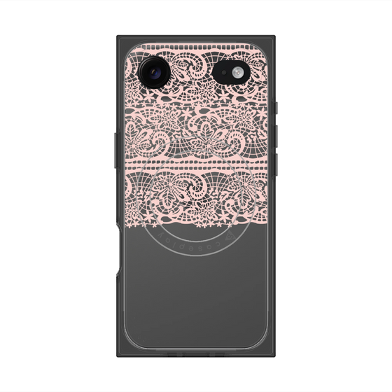プレミアムスクエアケース with MagSafe［ LANVIN en Bleu - Lace - Pink ］