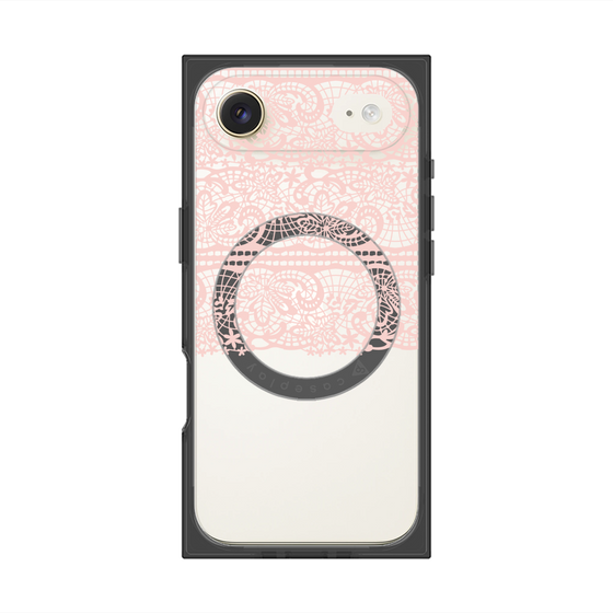 プレミアムスクエアケース with MagSafe［ LANVIN en Bleu - Lace - Pink ］