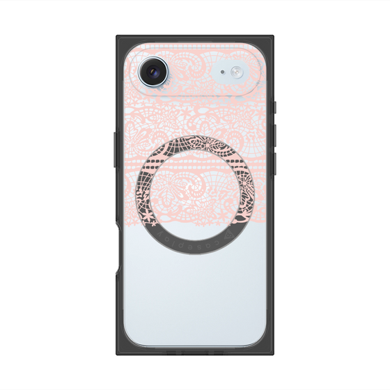 プレミアムスクエアケース with MagSafe［ LANVIN en Bleu - Lace - Pink ］