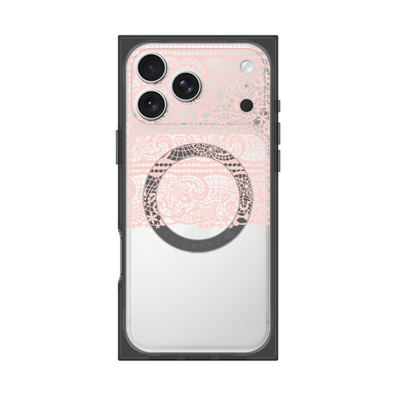 プレミアムスクエアケース with MagSafe［ LANVIN en Bleu - Lace - Pink ］
