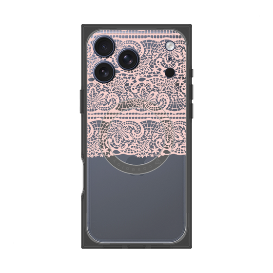 プレミアムスクエアケース with MagSafe［ LANVIN en Bleu - Lace - Pink ］