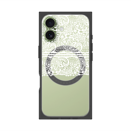プレミアムスクエアケース with MagSafe［ LANVIN en Bleu - Lace - White ］