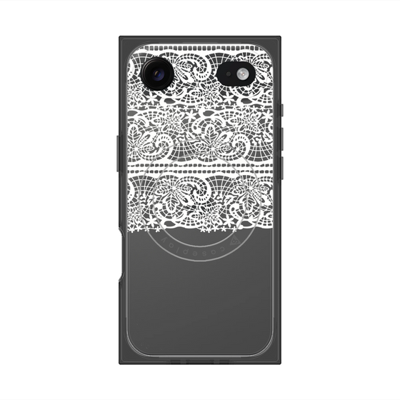 プレミアムスクエアケース with MagSafe［ LANVIN en Bleu - Lace - White ］