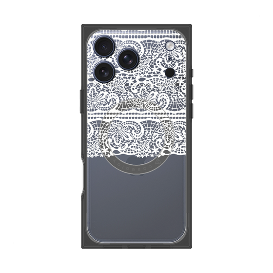 プレミアムスクエアケース with MagSafe［ LANVIN en Bleu - Lace - White ］