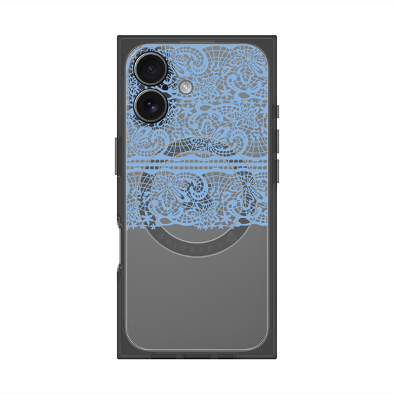 プレミアムスクエアケース with MagSafe［ LANVIN en Bleu - Lace - Blue ］