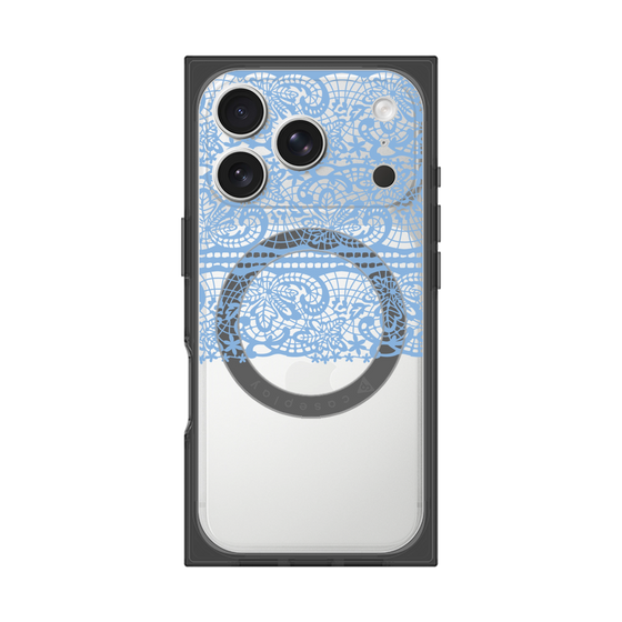 プレミアムスクエアケース with MagSafe［ LANVIN en Bleu - Lace - Blue ］