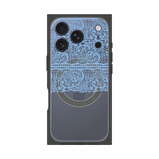 プレミアムスクエアケース with MagSafe［ LANVIN en Bleu - Lace - Blue ］
