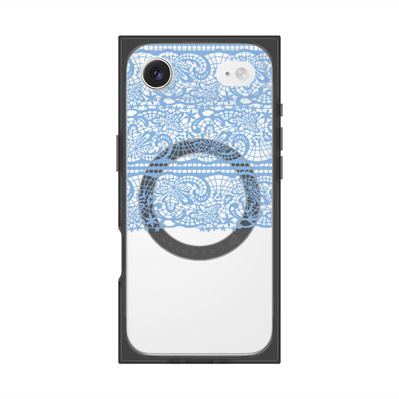プレミアムスクエアケース with MagSafe［ LANVIN en Bleu - Lace - Blue ］