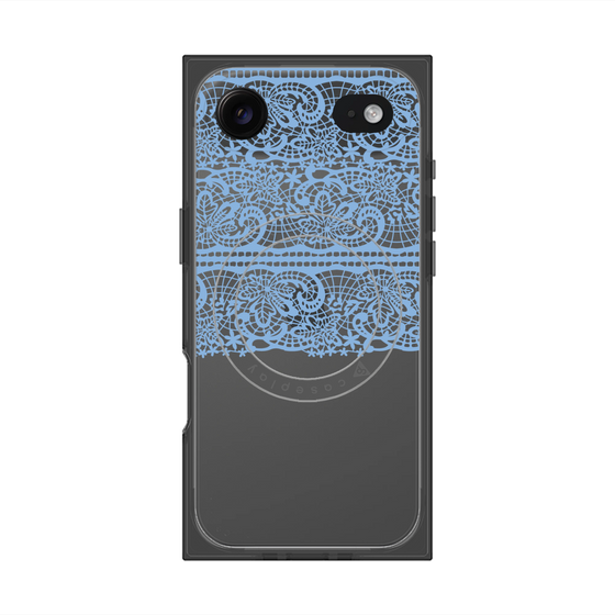 プレミアムスクエアケース with MagSafe［ LANVIN en Bleu - Lace - Blue ］