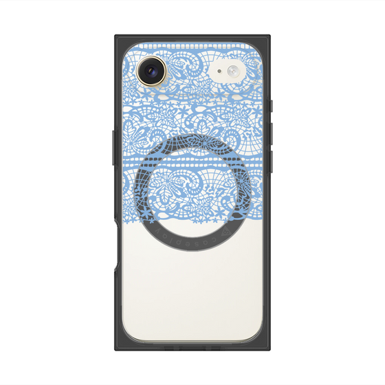 プレミアムスクエアケース with MagSafe［ LANVIN en Bleu - Lace - Blue ］