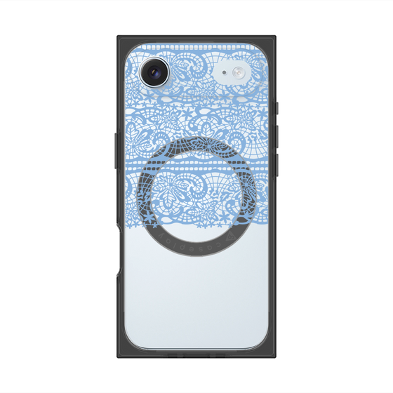 プレミアムスクエアケース with MagSafe［ LANVIN en Bleu - Lace - Blue ］