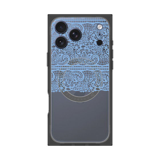 プレミアムスクエアケース with MagSafe［ LANVIN en Bleu - Lace - Blue ］