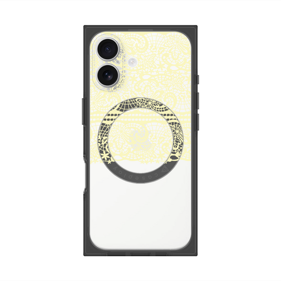 プレミアムスクエアケース with MagSafe［ LANVIN en Bleu - Lace - Yellow ］