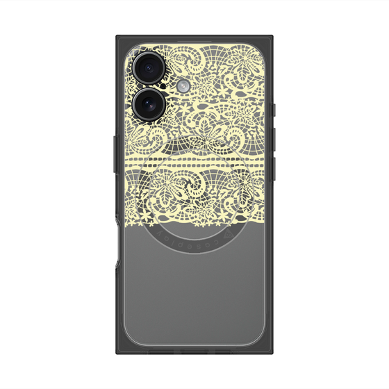 プレミアムスクエアケース with MagSafe［ LANVIN en Bleu - Lace - Yellow ］