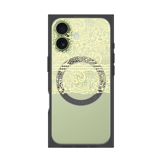 プレミアムスクエアケース with MagSafe［ LANVIN en Bleu - Lace - Yellow ］