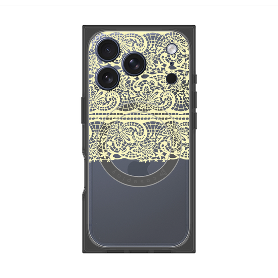 プレミアムスクエアケース with MagSafe［ LANVIN en Bleu - Lace - Yellow ］