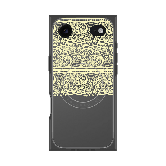 プレミアムスクエアケース with MagSafe［ LANVIN en Bleu - Lace - Yellow ］
