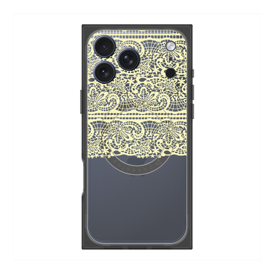 プレミアムスクエアケース with MagSafe［ LANVIN en Bleu - Lace - Yellow ］