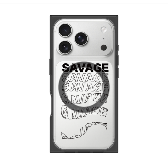 プレミアムスクエアケース with MagSafe［ SAVAGE Black ］