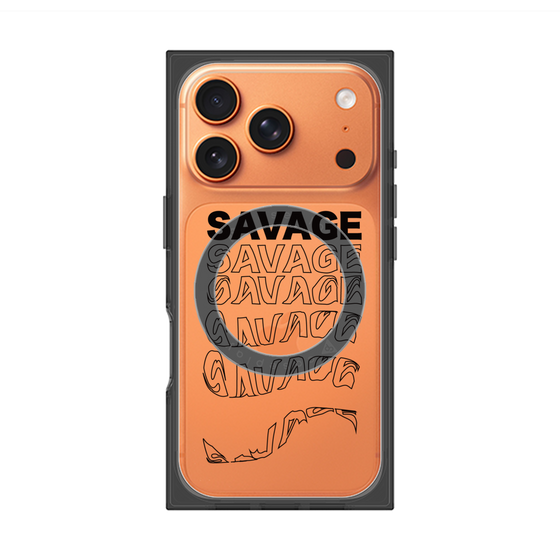 プレミアムスクエアケース with MagSafe［ SAVAGE Black ］
