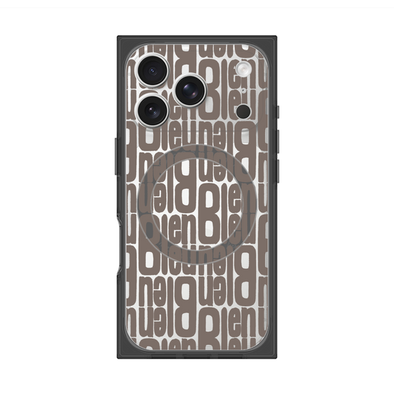 プレミアムスクエアケース with MagSafe［ LANVIN en Bleu - Logo Pattern - Black ］