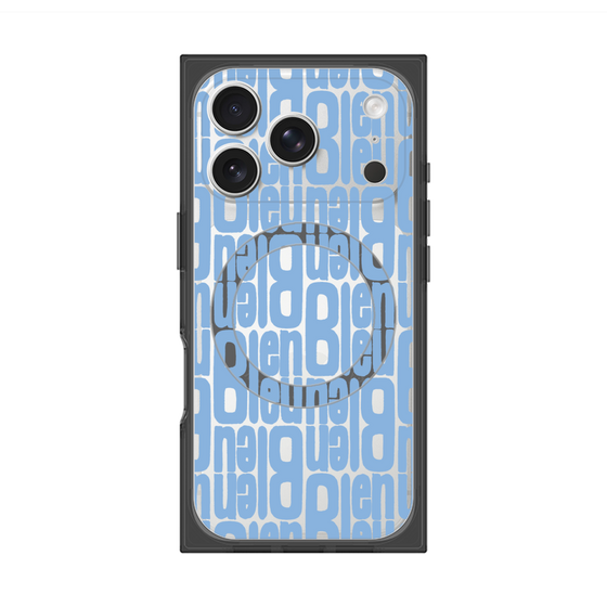 プレミアムスクエアケース with MagSafe［ LANVIN en Bleu - Logo Pattern - Blue ］