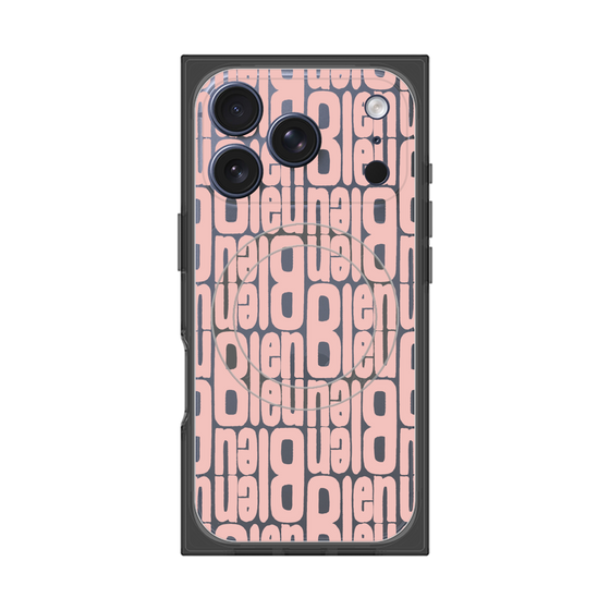 プレミアムスクエアケース with MagSafe［ LANVIN en Bleu - Logo Pattern - Pink ］