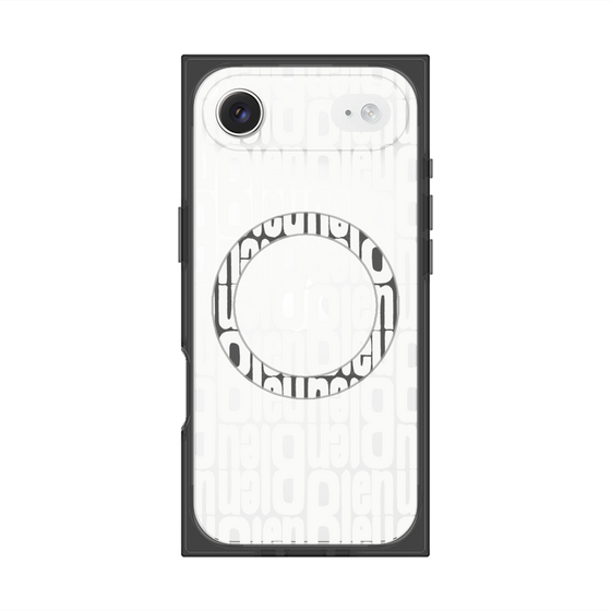 プレミアムスクエアケース with MagSafe［ LANVIN en Bleu - Logo Pattern - White ］