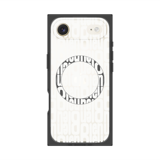 プレミアムスクエアケース with MagSafe［ LANVIN en Bleu - Logo Pattern - White ］