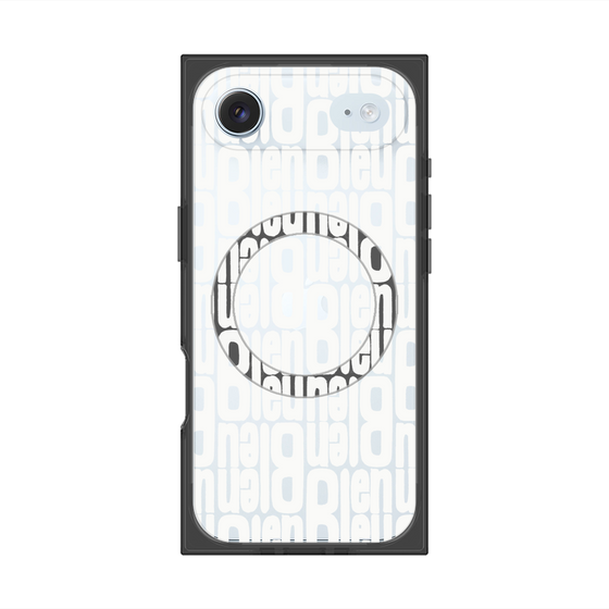 プレミアムスクエアケース with MagSafe［ LANVIN en Bleu - Logo Pattern - White ］