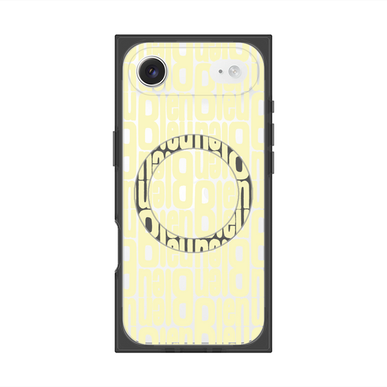 プレミアムスクエアケース with MagSafe［ LANVIN en Bleu - Logo Pattern - Yellow ］