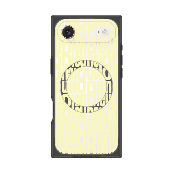 プレミアムスクエアケース with MagSafe［ LANVIN en Bleu - Logo Pattern - Yellow ］