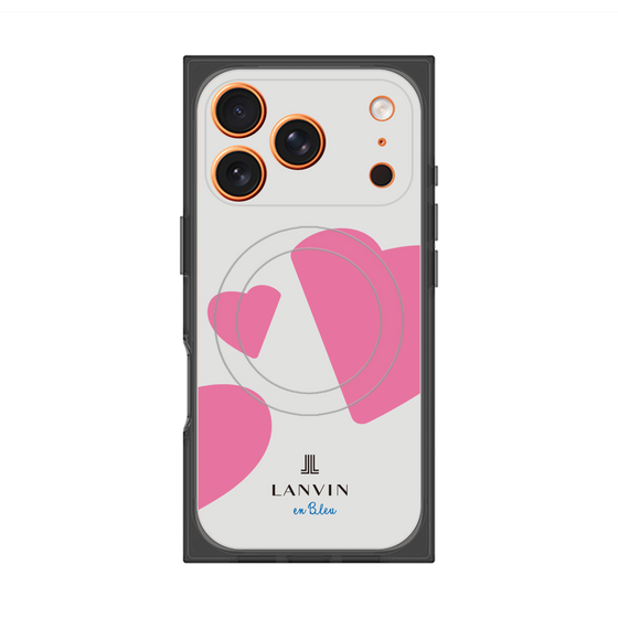 プレミアムスクエアケース with MagSafe［ LANVIN en Bleu Hearts Pink - ランバン ハート ピンク ］