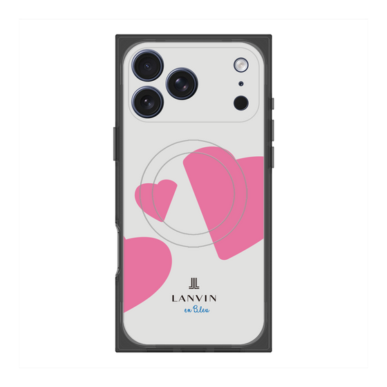 プレミアムスクエアケース with MagSafe［ LANVIN en Bleu Hearts Pink - ランバン ハート ピンク ］