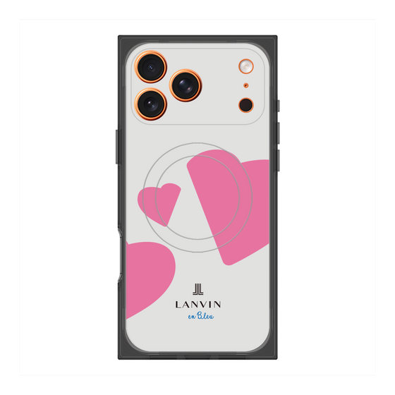 プレミアムスクエアケース with MagSafe［ LANVIN en Bleu Hearts Pink - ランバン ハート ピンク ］