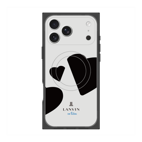 プレミアムスクエアケース with MagSafe［ LANVIN en Bleu Hearts Black - ランバン ハート ブラック ］