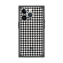 プレミアムスクエアケース with MagSafe［ Houndstooth Pattern Black with LANVIN en Bleu logo- ランバン 千鳥格子柄 ブラック ］