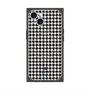 プレミアムスクエアケース with MagSafe［ Houndstooth Pattern Black with LANVIN en Bleu logo- ランバン 千鳥格子柄 ブラック ］