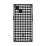プレミアムスクエアケース with MagSafe［ Houndstooth Pattern Black with LANVIN en Bleu logo- ランバン 千鳥格子柄 ブラック ］