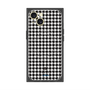 プレミアムスクエアケース with MagSafe［ Houndstooth Pattern Black with LANVIN en Bleu logo- ランバン 千鳥格子柄 ブラック ］