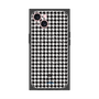 プレミアムスクエアケース with MagSafe［ Houndstooth Pattern Black with LANVIN en Bleu logo- ランバン 千鳥格子柄 ブラック ］
