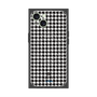 プレミアムスクエアケース with MagSafe［ Houndstooth Pattern Black with LANVIN en Bleu logo- ランバン 千鳥格子柄 ブラック ］