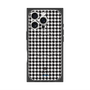 プレミアムスクエアケース with MagSafe［ Houndstooth Pattern Black with LANVIN en Bleu logo- ランバン 千鳥格子柄 ブラック ］