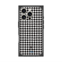 プレミアムスクエアケース with MagSafe［ Houndstooth Pattern Black with LANVIN en Bleu logo- ランバン 千鳥格子柄 ブラック ］