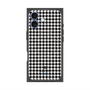 プレミアムスクエアケース with MagSafe［ Houndstooth Pattern Black with LANVIN en Bleu logo- ランバン 千鳥格子柄 ブラック ］